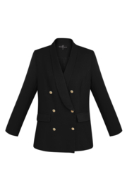 Oversized blazer gouden knopen - zwart