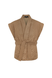 Gilet borduursel - bruin