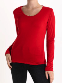 Rode t-shirt met lange mouwen