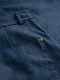 Denim broek met hoge taille, wijde pijpen, donkerblauw