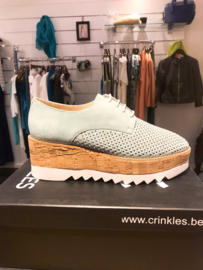 Crinkles geperforeerd sneakers sky blue suede