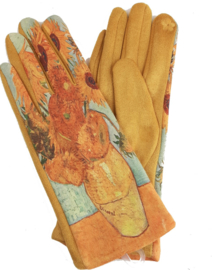 handschoenen met print van de zonnebloemen van Van Gogh