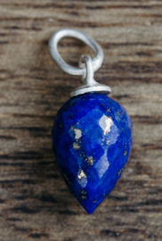 Zilveren bedel hanger met Lapis Lazuli druppel