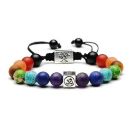 Chakra armband met Levensboom en Aum bedel