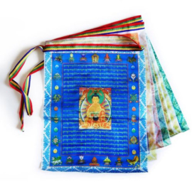 Kleurrijke Tibetaans Boeddhistische gebedsvlaggenlijn