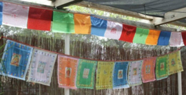Kleurrijke Tibetaans Boeddhistische gebedsvlaggenlijn