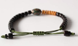 Tibetaanse armband met Dzi kraal en natuurlijke materialen