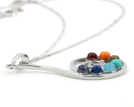 Chakra hanger aan ketting, verzilverd, exclusief design