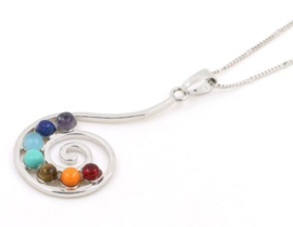 Chakra hanger aan ketting, verzilverd, exclusief design