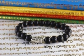 Tibetaanse armband van zwarte Onyx met gebedsmolen