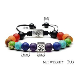 Chakra armband met Levensboom en Aum bedel