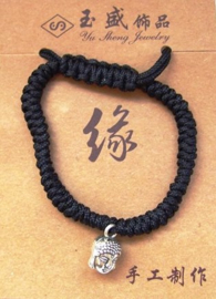 Boeddhahoofdje aan verstelbare armband