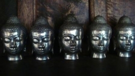 Prachtig silverplated Boeddha hoofdje
