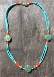 Traditionele Tibetaanse halsketting, handgemaakt