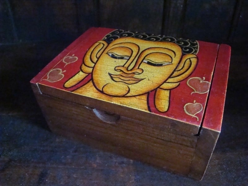 Handbeschilderd Boeddha doosje
