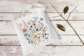 non woven tas Wilde bloemen met libelles