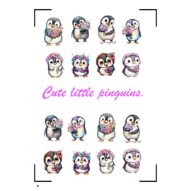 A4 Stickervel Cute little pinguins