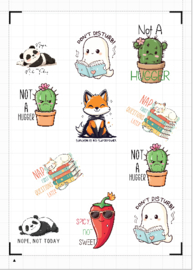 A4 Stickervel met grappige teksten