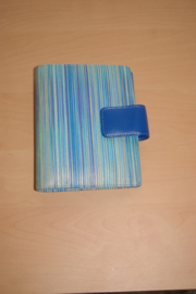 Succes Organizer Mini Stripes blauw kalfshuid