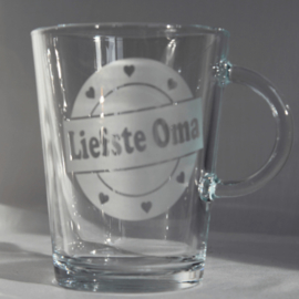 Geëtst theeglas