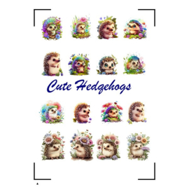 A4 Stickervel Cute Hedgehogs