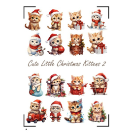 A4 Stickervel Cute little Christmas Kittens 2