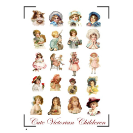 A4 Stickervel Cute Victorian Children