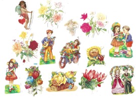 Nostalgisch klein blikje gevuld met  poezieplaatjes 5