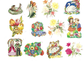 Nostalgisch klein blikje gevuld met  poezieplaatjes 4