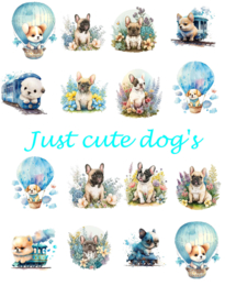 A4 Stickervel Just Cute Dogs