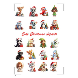 A4 Stickervel Cute Little Christmas cliparts