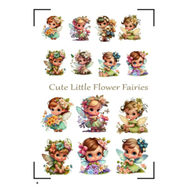 A4 Stickervel Cute little flower fairies