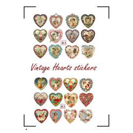 A4 Stickervel Vintage hearts