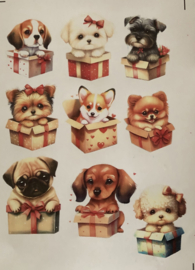 A4 Stickervel Cute dogs