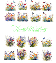 A4 Stickervel Flower Meadows