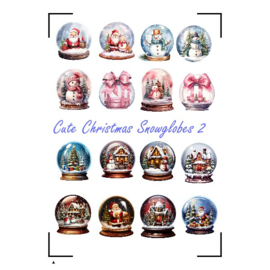 A4 Stickervel Cute Christmas Snowglobes 2