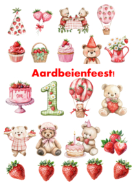 A4 Stickervel Aardbeienfeest
