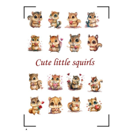 A4 Stickervel Cute little squirls
