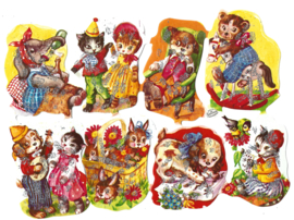 Nostalgische Poezieplaatjes  Kruger 98/1 met glitter