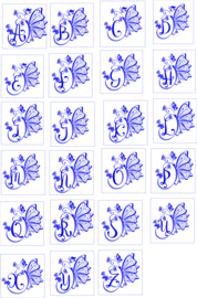 Stickervel Vlinder Alfabet
