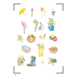 A4 Stickervel Lente stickers