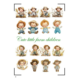 A4 Stickervel Cute little farm childeren