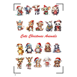 A4 Stickervel Cute Little Christmas animals