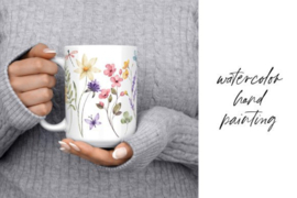 mok  wilde bloemen met libelles