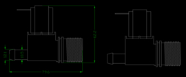 Waterklep / Magneetventiel recht 230VAC ingang 3/4" uitgang 10,5mm DN10 TP p max. 10bar