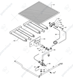 Luchtschuif Brander Lavasteengrill 435 x 200 mm Zanussi Electrolux Alpeninox