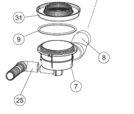 Afvoerslang Ø 28 x 1700 mm