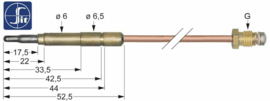 Thermokoppel 50 cm M9 glad