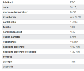 Thermostaat 85°C monofase