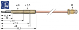 Thermokoppel SIT M8x1 L 1000mm steekhuls ø6,0(6,5)mm